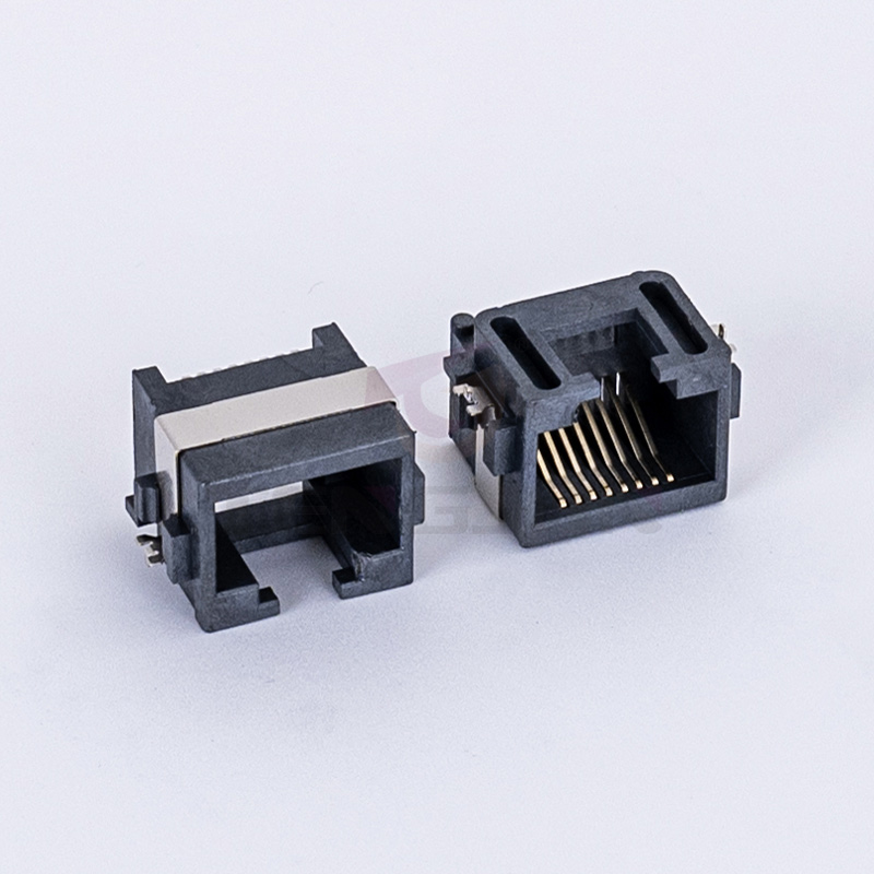 RJ45网口连接器 沉板SMT-8.65mm半包 SMT