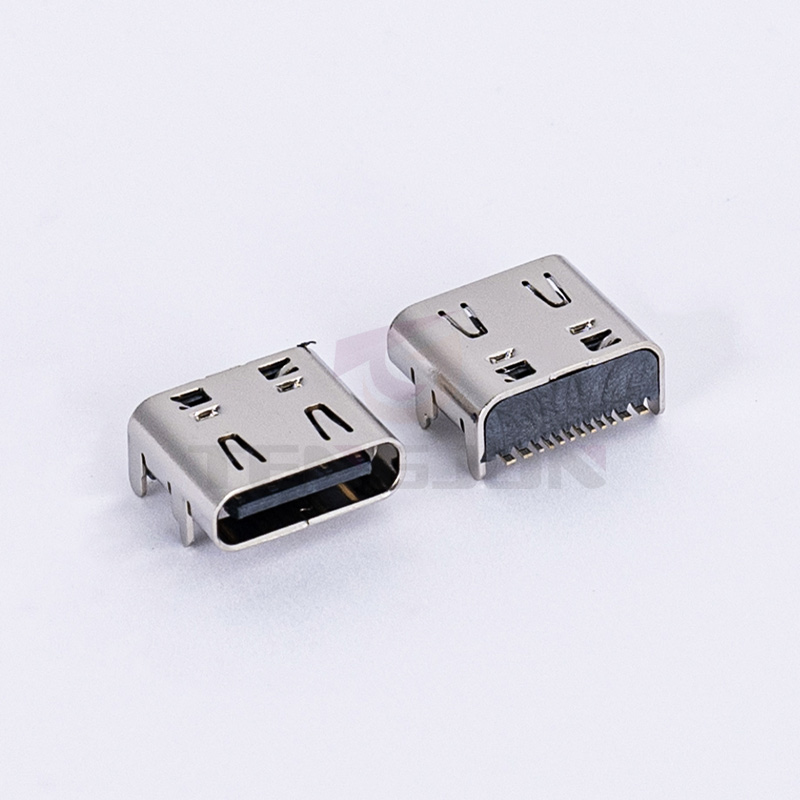 USB 3.1 TYPE C母座16PIN 板上7.35mm带弹片