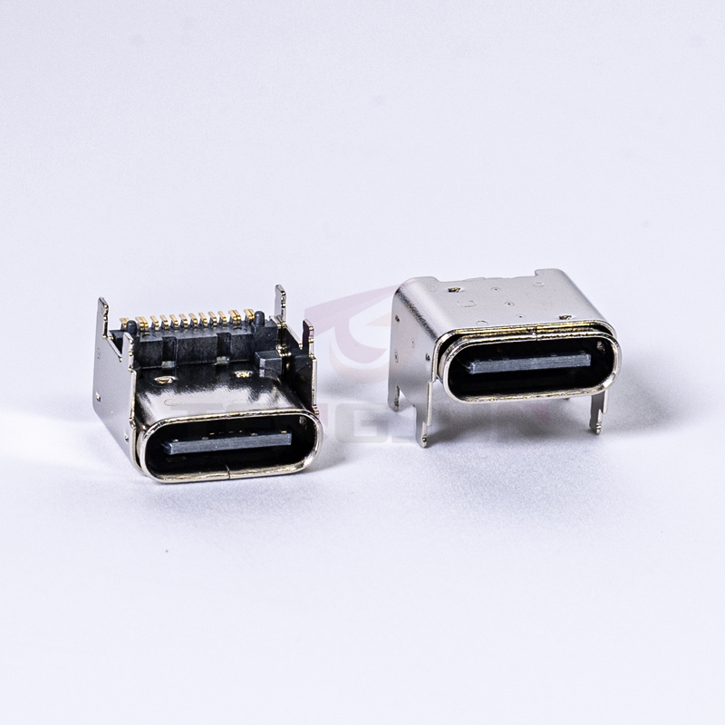 USB 3.1 TYPE C 16PIN 垫高1.6mm(CH=3.18)母座