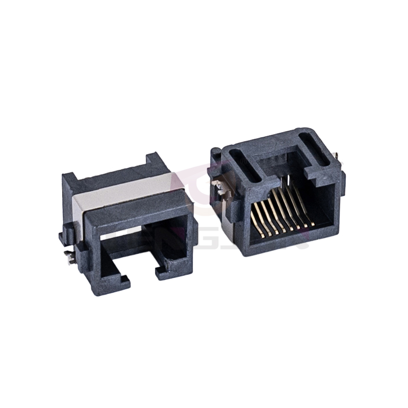 RJ45网口连接器 沉板SMT-8.65mm半包 SMT