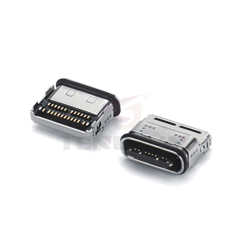 防水TYPE-C板上双排贴 L7.55 舌片外露1.1 双壳点焊 TID+ENIEC 62680认证