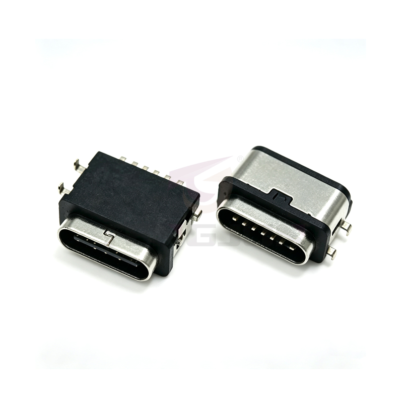TYPE C母座USB 6PIN 防水型 沉板四脚款